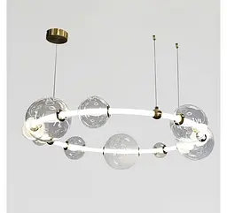 Велика підвісна світлодіодна люстра Artlight 81991/D940 біла з латунню та скляними плафонами 50W - мініатюра 3
