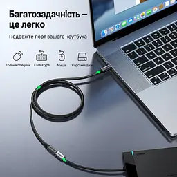 Кабель-подовжувач UGREEN US372 USB-C 3.2 10 Гбіт/с PD 100 Вт 1 м чорний (45191) - мініатюра 5