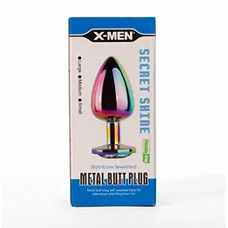 Анальна пробка X-Men Secret Shine Rainbow, 9,5 см (мульті) - мініатюра 4