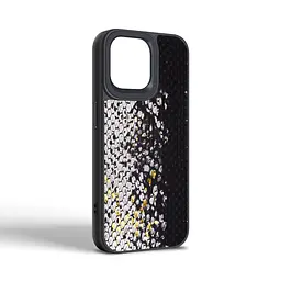 Кожаный чехол для Apple iPhone 15 Pro Max, Harder Snake Pattern, черный, термополиуретан ТПУ + экокожа с текстурой змеиной кожи, панель, защита корпуса, противоударный, микрофибра, рамка вокруг камеры, защита всего корпуса, (ARM76799) - мініатюра 2