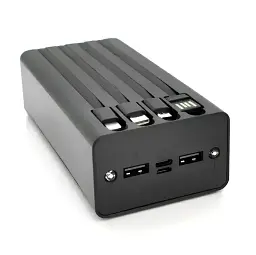 Зовнішній акумулятор Powerbank Solar Energy SLR-50 50000 mAh із сонячною батареєю на 4 виходи Чорний (00383) - мініатюра 4