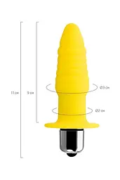 Анальна пробка ToDo Anal Vibro Plug Lancy 11 см (жовтий) - мініатюра 2