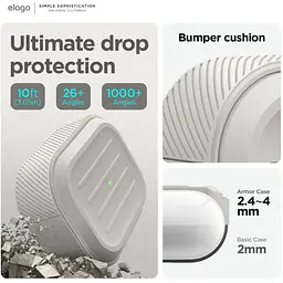 Чохол Elago Armor Case Stone for AirPods Pro 2nd Gen бежевий (EAPP2C-ARMOR-ST) - мініатюра 2