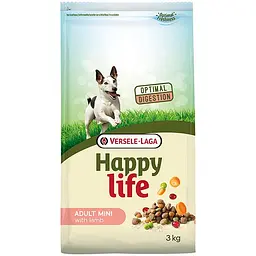 Сухий преміум корм Happy Life Adult Mini with Lamb Хеппі Лайф Міні Ягня для собак міні та малих порід 3 кг (310410)