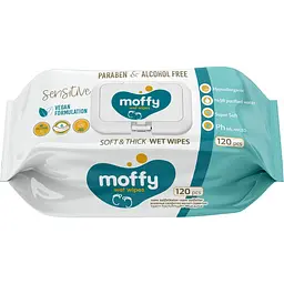 Вологі серветки Moffy Wet Wipes Sensetive 120 шт.