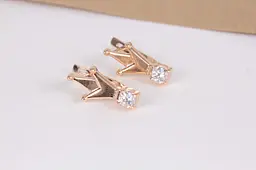 Дитячі золоті сережки корона S-0041