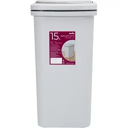 Відро для сміття MBM My Home з кришкою 15 л сіре (BIN-04 15L GRAY)
