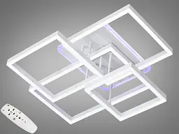 Стельова світлодіодна люстра з пультом і нічником до 30 кв.м Diasha 7008WH LED 3color dimmer