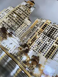 Кухонний фартух Золоте місто вініловий ПВХ наклейка для кухні сірий 65х250 см Happy Pocket Z180247 - мініатюра 8