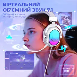 Навушники Fifine H16W 7.1 RGB білий (H16W) - мініатюра 7