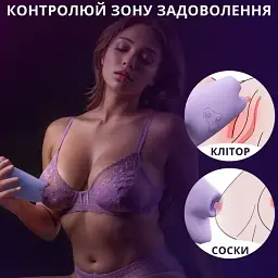 Вакуумний вібратор для клітора I’MCUM 2 в 1 Ghost Sucking Vibrator Фіолетовий (7970379617743) (IM-Ghost_purp) - мініатюра 3