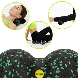 Масажний м'яч подвійний Actiget EPP 8 x 16 см ACT0098 Black/Green - мініатюра 4