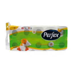 Туалетний папір Perfex Ромашка 3 шари 10 рулонів (8600101745958)