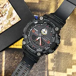 Чоловічий наручний годинник 001RDSSO ССО Чорні з червоним + Коробка Patriot acs0031079 - мініатюра 5