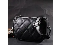 Шкіряна сумка напівкруглого формату на плече 22394 чорна 22×15,5×7 см Vintage sum0029137 - мініатюра 10