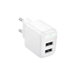 Зарядний пристрій BOROFONE BAS41A 2xUSB білий (6941991113741)