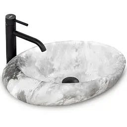 Умивальник Rea Roxy C stone L.gray накладний сірий REA-U6651, Сірий