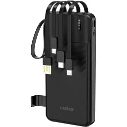 Універсальна мобільна батарея Dudao 10000mAh K11 10W USB-A,USB-C,microUSB with USB-A/USB-C/Lightning/MicroUSB cables Black (6977196681853)