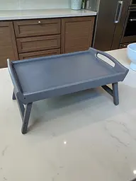 Складаний кавовий столик для сніданку в ліжко сірий 42×28×17 см №4 - мініатюра 3