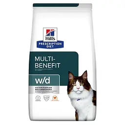 Сухий корм Hill's Prescription Diet w/d для котів при цукровому діабеті та для контролю ваги, з куркою, 1,5 кг