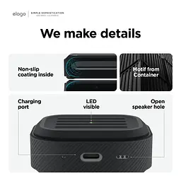 Чохол Elago Armor Case Black for AirPods Pro 2nd Gen чорний (EAPP2C-ARMOR-BK) - мініатюра 3