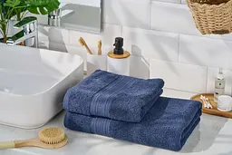 Рушник махровий Ardesto SuperSoft, 50х90см, 100% бавовна, синій (ART2250DBP) - мініатюра 8