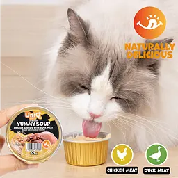Суп для кішок UNIQ PETS CAT WET FOOD YUMMY SOUP з курячими шматочками та м'ясом качки, 60 г - мініатюра 8