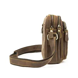 Невеликий шкіряний месенджер коричневого кольору Tiding Bag M39-681DB - мініатюра 4