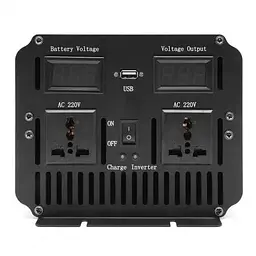 Перетворювач напруги Power Inverter Wimpex WX-7100 UPS з зарядкою інвертор чиста синусоїда LED дисплей 12 Вт 220 Вт Синій 7000 Вт - мініатюра 2