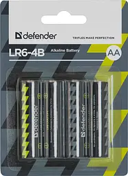 Батарейка AA/LR06 Лужна, Defender, (блістер 4 шт.) - мініатюра 3