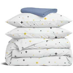 Комплект постільної білизни Cosas Midnight stars CS7 Сімейний сірий (MidnightStars_El180x30-117Cloud_160x2)