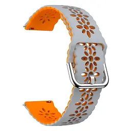 Браслет Flower для Samsung Galaxy Watch 42mm - сіро-жовтогарячий ширина кріплення 20мм силікон Watchbands (W38-6WB57071019) - мініатюра 2