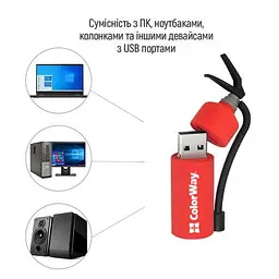 USB флеш накопичувач ColorWay Fire 64 GB USB 3.0 Red (CW-USBFE64) - мініатюра 8