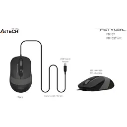 Мишка A4Tech FM10ST USB Grey (4711421990134) - мініатюра 8