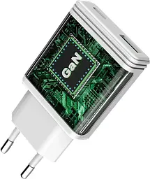 Мережевий зарядний пристрій Proove Slender Type-C + USB 45W white (WCSL45110002) - мініатюра 2