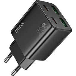 Мережевий зарядний пристрій Hoco N55 Fundador 20W Black [125202] - мініатюра 3