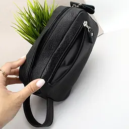Косметичка чоловіча шкіряна HandyCover HC0029 чорна з ручкою - мініатюра 6