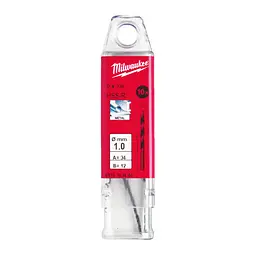 Свердло по металу HSS-R MILWAUKEE DIN338, діаметр 1,0х34х12мм, (10шт), пластикова коробка