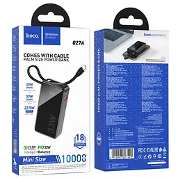 Акумулятор портативний Hoco Q27a power bank 10000mAh 33w інтегрований кабель - мініатюра 5