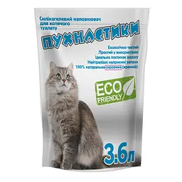 Силікагелевий наповнювач для котячого туалету Пухнастики, 3,6 л