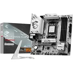 Материнська плата AM5 MSI B850M GAMING PLUS WIFI6E, B850, 4xDDR5, Int.Video (CPU), 4xSATA3, 2xM.2, 1xPCI-E 4.0 x16, 2xPCI-E 3.0 x1, ALC897, 8125D 2.5G, WiFi 6E, Bluetooth 5.3, 11xUSB 3.2 / 4xUSB 2.0, HDMI/DP, MicroATX