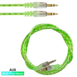 AUX кабель в машину 1.2м Салатовый шнур аукс Mini Jack 3.5мм Mini Jack 3.5мм, провод аукс для авто - миниатюра 2