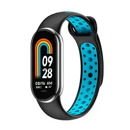 Силіконовий ремінець SPORT Xiaomi Mi Band 8 Black/Blue