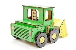 Конструктор Puz-26918 Бульдозер дерев'яний, 91 под., р.15x15x25 см. PuzzleOK - мініатюра 2