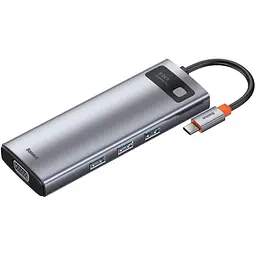 USB-хаб Baseus Metal Gleam Series 9-in-1 Multifunctional Type-C HUB Docking Station Space Gray [CAHUB-CU0G] [72635] - мініатюра 2