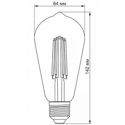 Лампочка Videx Filament ST64FA 10W E27 2200K бронза (VL-ST64FA-10272) - мініатюра 3
