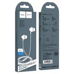 Навушники Hoco M14, вакуумні, провідні, 3.5mm, 1.2m, білі - мініатюра 3