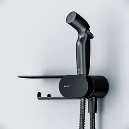 Гігієнічний душ прихованого монтажу Am.Pm Like з полицею black matt F0202622, Чорний матовий - мініатюра 5