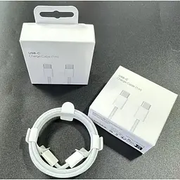 Кабель PD 60W USB-C на USB-C (1m) Woven для Apple (OEM) white - мініатюра 7
