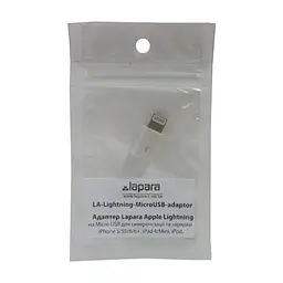 Переходник Lapara Lightning to Micro USB (LA-Lightning-MicroUSB-adaptor white) - миниатюра 2